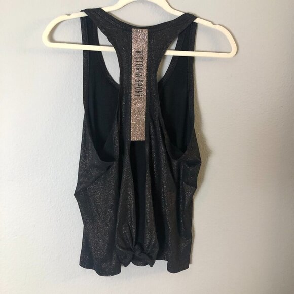 Victoria’s Secret Victoria Sport Black Copper Logo Tie Back Tank Top - Picture 5 of 8